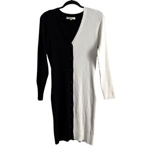 Madison + Hudson Colorblock Ribbed Knit Sweater Dress